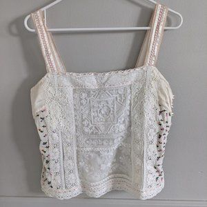 Anthropologie | Odille | Vintage Boho Style Lace Tank Top